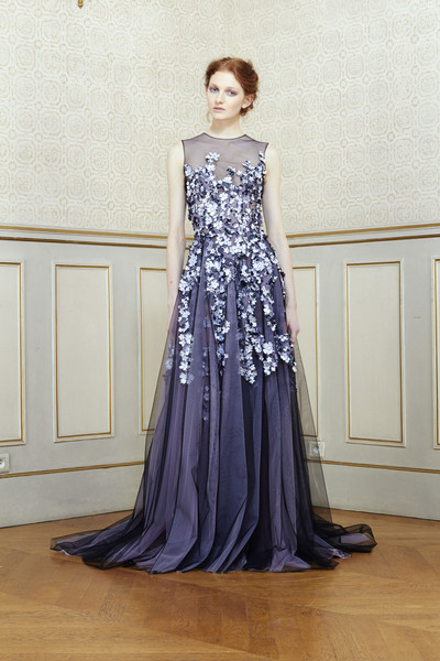 ستان سهرة من الشيفون المطرز من تصميم Rami Al Ali مجموعة #CoutureSpring2014 #dresses